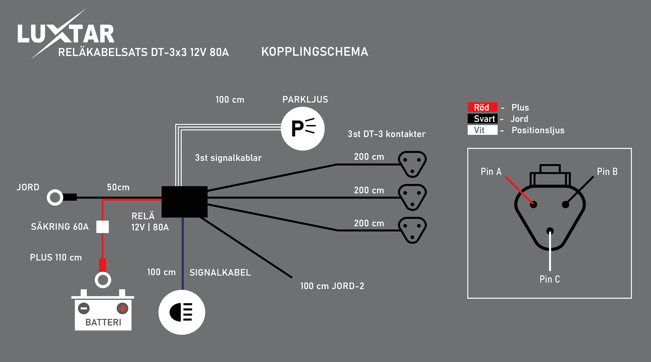 Relaiskabelset DT-3, 3 lampen - Afbeelding 3